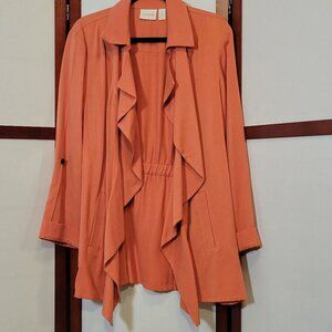 Chico's Ruffle Jacket - Salmon - Size 3